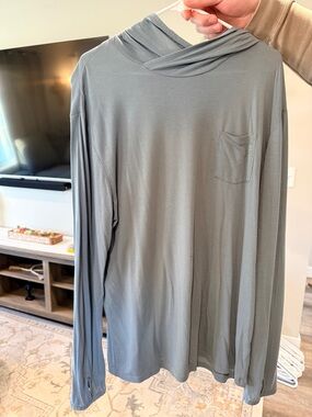 Free Fly Apparel Men's Long-Sleeve Hooded Pocket Shirt - Slate